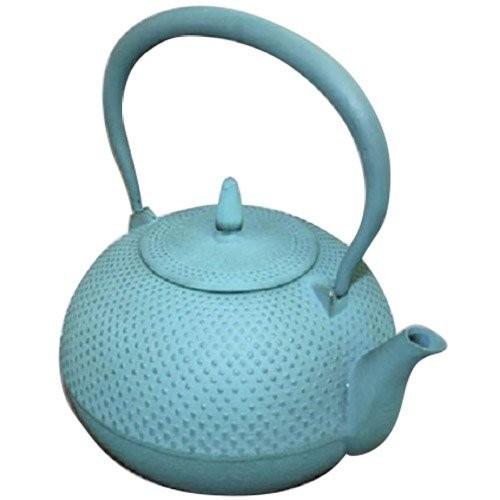 南部鉄瓶 梔子 あられ文様（小）青竹 1.2L ガス火対応 IH対応