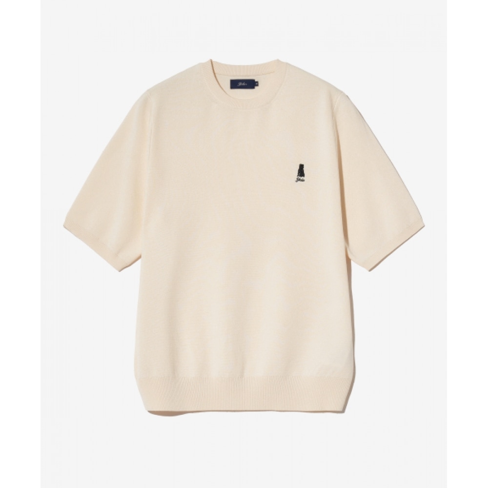 YALE レディースコンフォートクールハーフスリーブニットクリーム