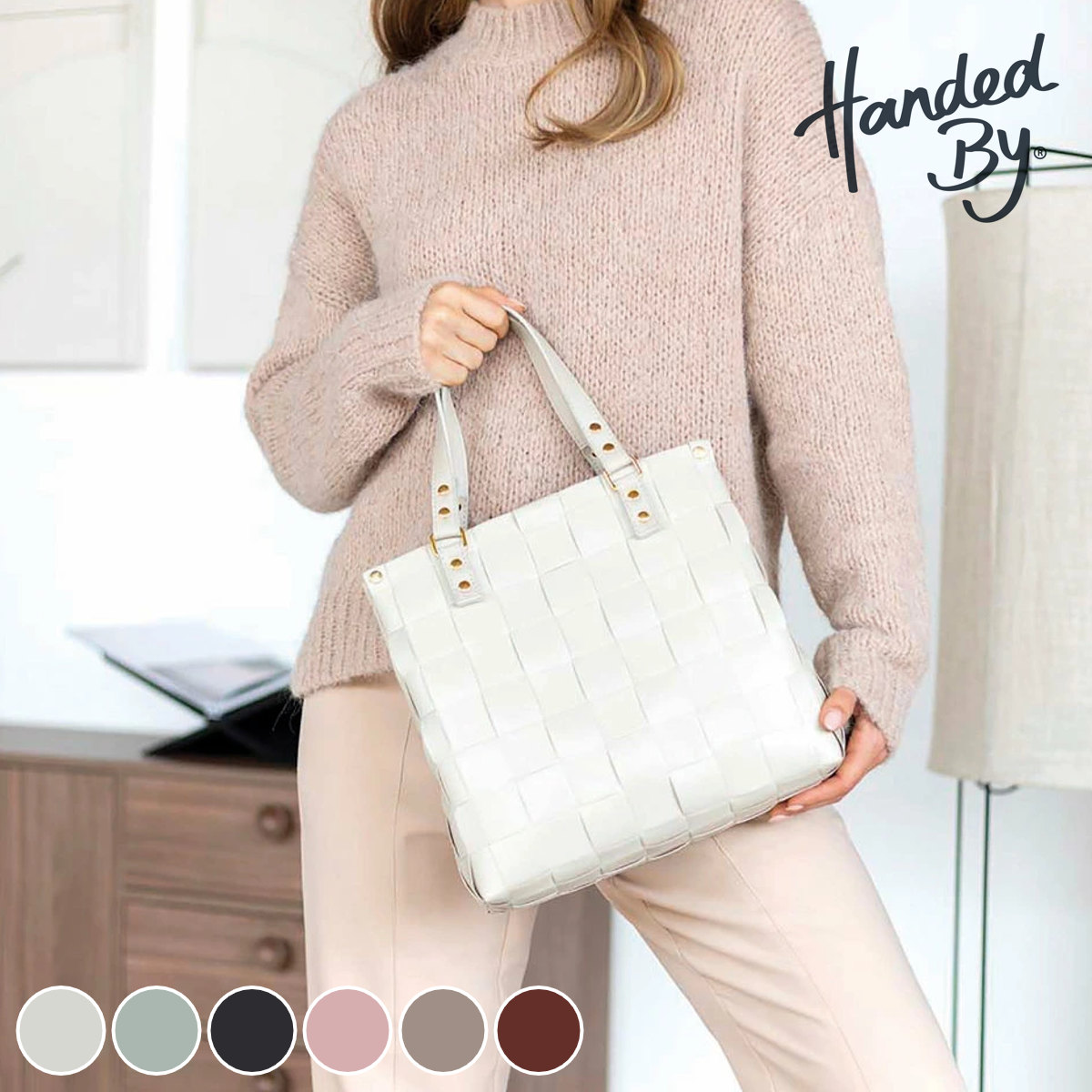 ハンドバッグ Handed By ハンデッドバイ CHARLOTTE 手編み かごバッグ バッグ レディース ハンドメイド 編み込み 手編みバッグ リサイクル素材 エコ かばん カバン 鞄