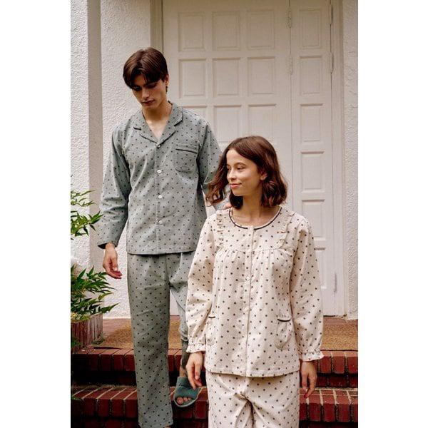 []VPA4452W 綿起毛 雪の結晶柄 女性パジャマ