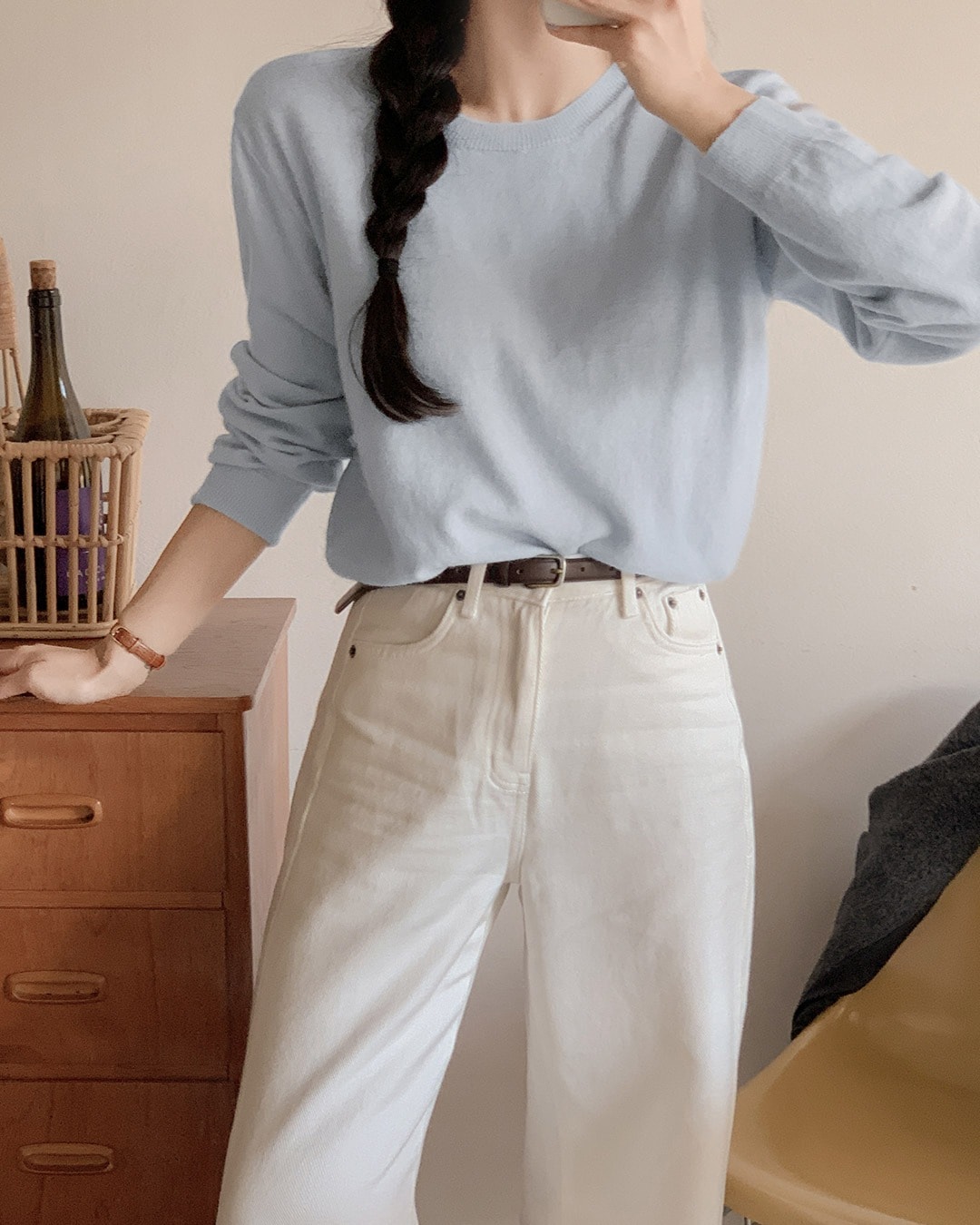 ベーシックアンゴラニット韓国ファッション レディース