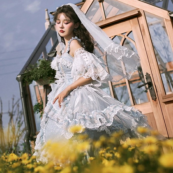 【全店任意2枚購入で100円OFF】 ロリータ ワンピース コスチューム メイド服 ゴスロリ ロリータワンピース 華やか メイド 豪華セット レディース 姫袖 姫ロリ 甘ロリ ゴシック ゴスロリ