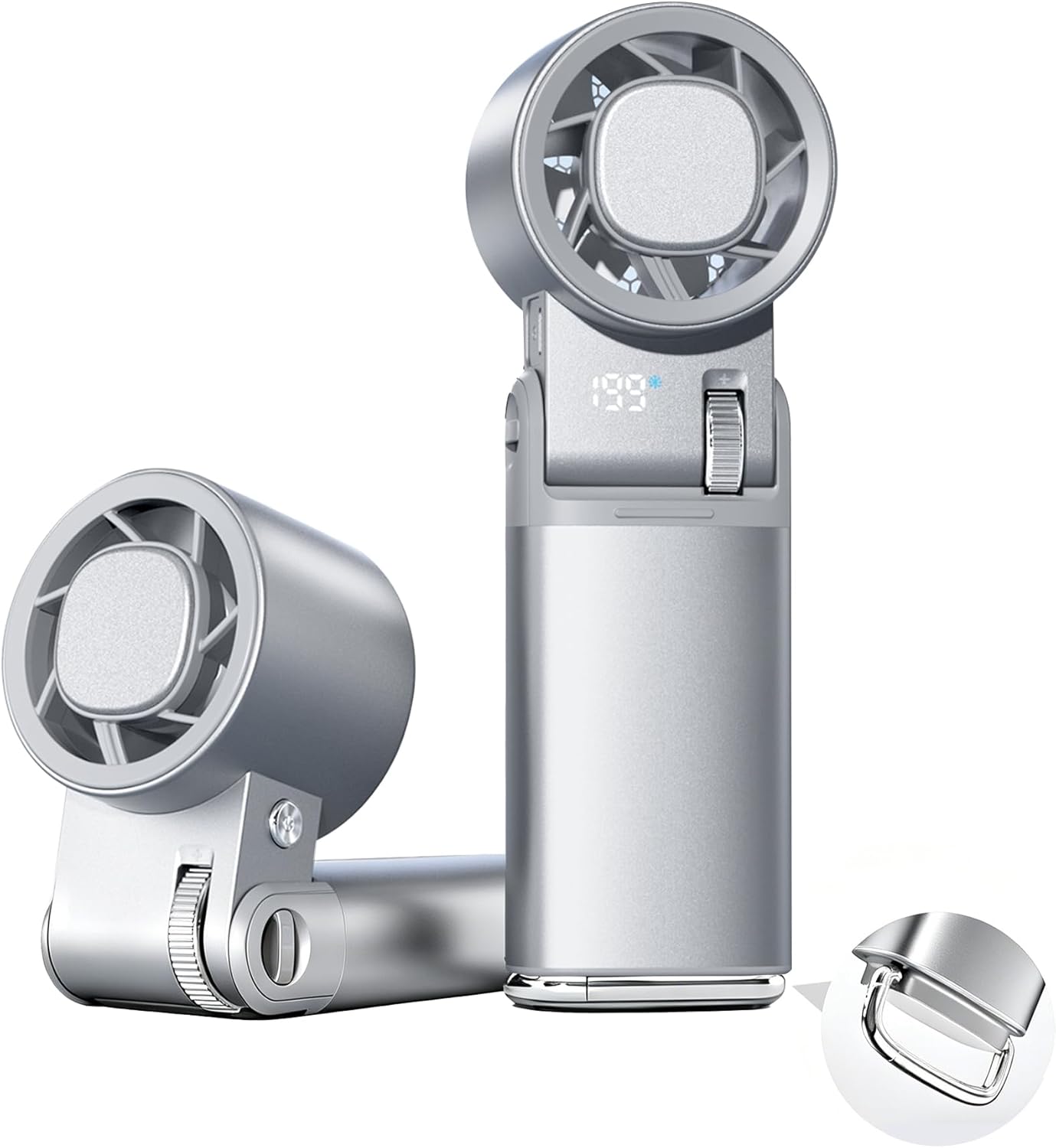Sunfra 超高速暴風 ハンディファン 懐中電灯機能付き 冷却プレート付き アルミ合金 耐衝撃性 30時間持続 199段階風力調節1065