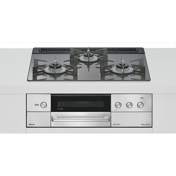 RHS31W38M15RNSTW-13A ツイードシルバー DELICIA ビルトインガスコンロ(都市ガス用・両側強火タイプ・3口・60cm)