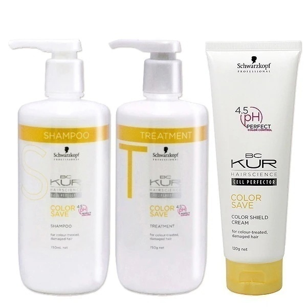 BCクア カラーセーブ シャンプー a 750mL + トリートメント a 750g + カラーシールドクリーム 120g セット