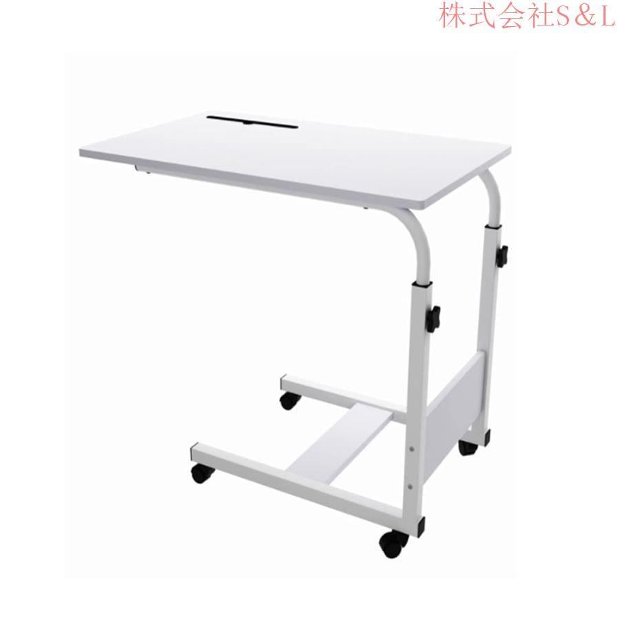 ベッドテーブル サイドテーブル 介護テーブル 昇降サイドテーブル 介護支援 キャスター付 移動式 多目的補助テーブル (Color : A Size : 80x40cm)