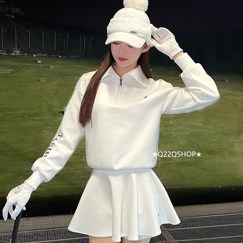 ゴルフウェア 2025 春夏秋 上下セット トレーナー スウェット スカート ハーフパンツ 白 かわいい 痩せる 韓国風 レディース ゴルフスカート スポーツウェア テニスウェア 速乾 通気