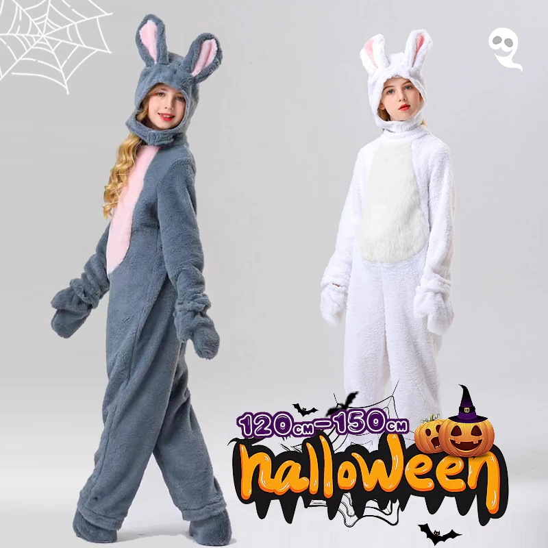 ハロウィン 衣装 子供 着ぐるみ　兎着ぐるみ　動物服 キッズ コスプレ衣装 動物衣装　コスチューム　女の子 男の子　 子供服 オールインワン　ハロウィン衣装　子供用　イースター　ウサギ 着ぐるみ　12