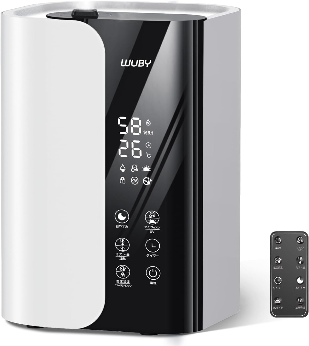 加湿器 大容量 6L 【5重除菌 & 加熱式 & 湿度調整】 卓上 加湿器 超音波式 ハイブリッド式 加湿器 アロマ対応 上から注水 42時間連続作動 空気清浄機 おしゃれ 100℃高温除菌 UVライ