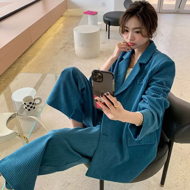 セットアップ コーデュロイ ジャケット パンツ スーツ レディース 長袖 カジュアル おしゃれ エレガント フォーマル 無地 秋 冬 入学式 入園式 謝恩会 二次会 オフィス ビジネス 通勤 お出かけ