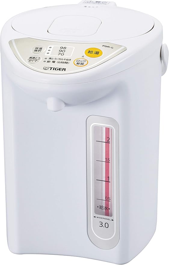タイガー魔法瓶(TIGER) マイコン電気ポット 保温機能 節電タイマー 3L アーバンホワイト PDR-G300-WU