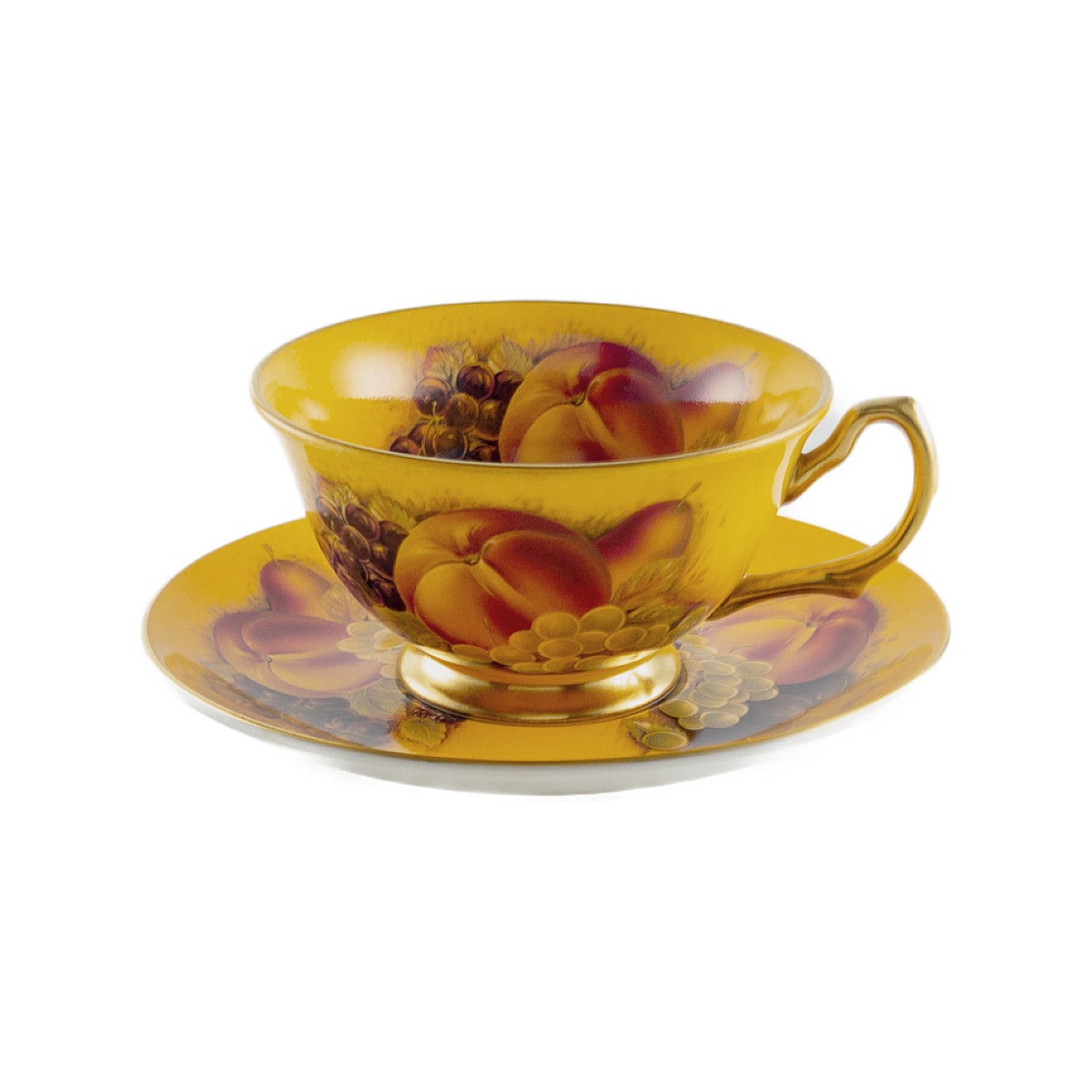 エインズレイ オーチャードゴールド ティーカップ＆ソーサー 200ml 黄 金 果物 フルーツ イギリス製