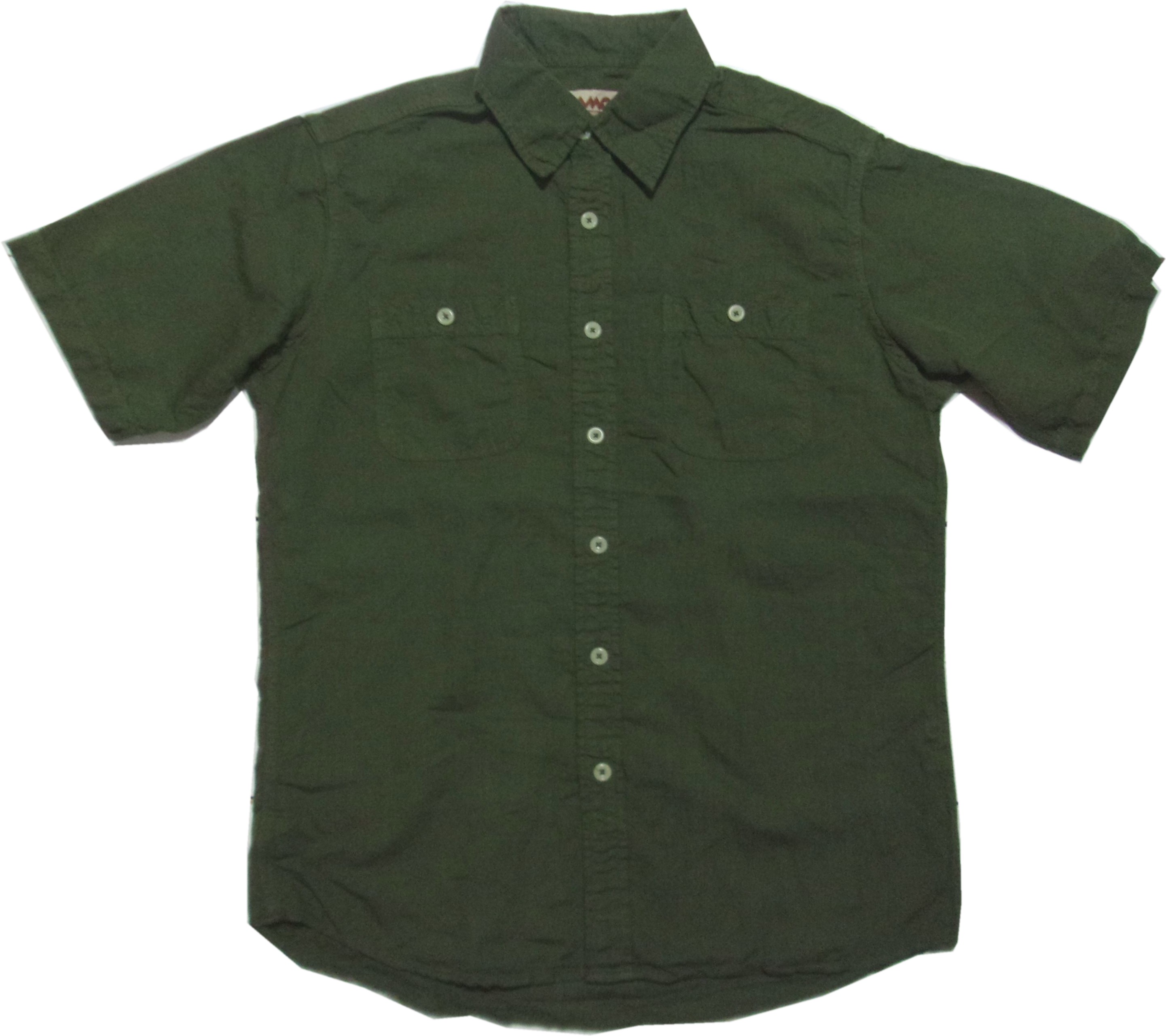 カムコ 半袖 コットン リネン ワークシャツ オリーヴ メンズ CAMCO CC2-034