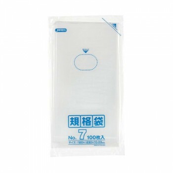 ジャパックス LD規格袋 厚み0.030mm No.7 透明 100枚x10冊x10箱 K-07