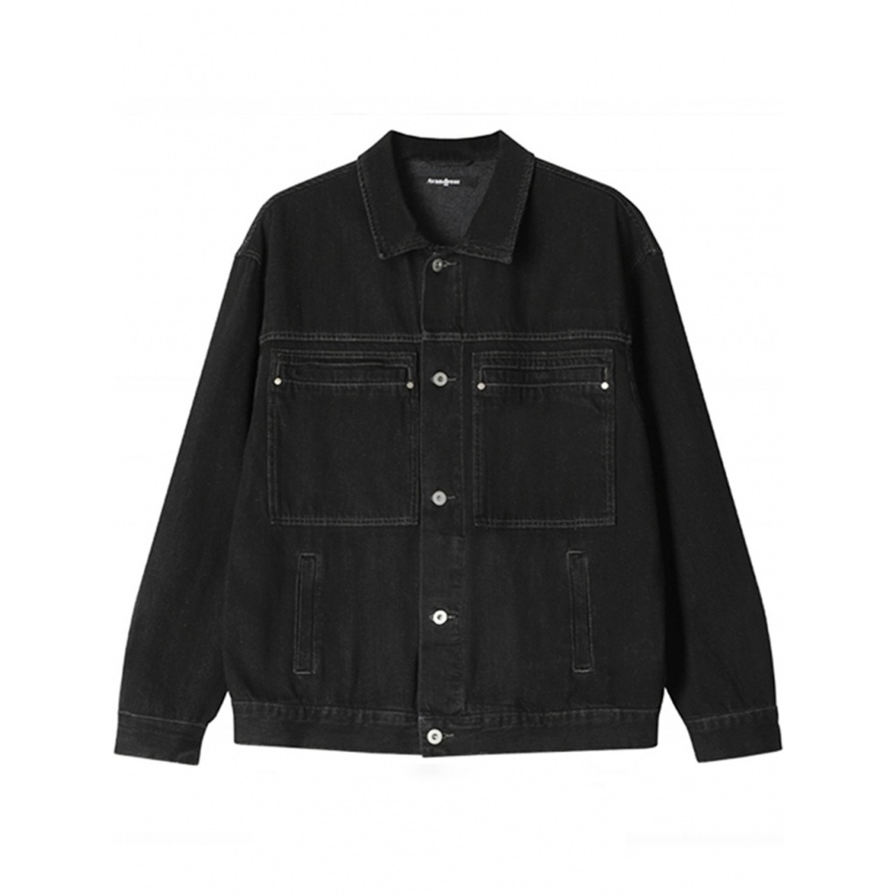 AVANDRESS ウォッシュステッチビッグポケットデニムジャケットブラック
