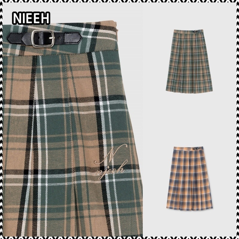 NIEEH PLAID SKIRT (BLACK PINK) 2color