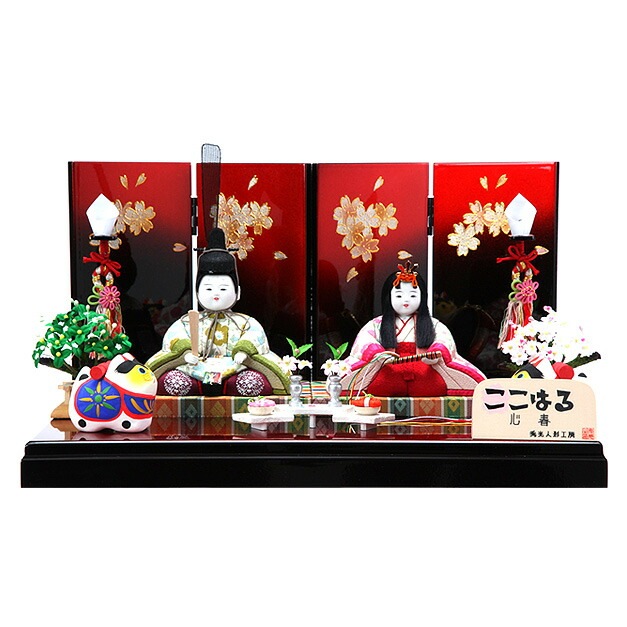 雛人形 ひな人形 お雛様 おひなさま かわいい 手作り 2025年 新作 秀光 限定品 送料無料 コンパクトミニ 初節句 ひな祭り 木目込み 親王 二人 ２人 平飾り ここはる 心春 春萌 男雛 女雛