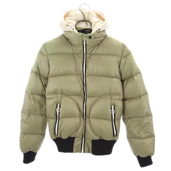 ダウンジャケット 42 カーキ系 フリースフード レディース