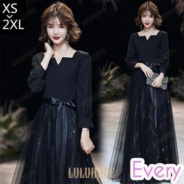 ドレス 大人 ピアノ 発表会 パーティードレス ロングドレス 母親 結婚式 キラキラドレス 演奏会 演奏会 ワンピース 成人式 同窓会 七分袖 袖あり レース ブラッ