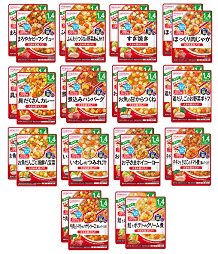和光堂 ベビーフード BIGサイズ グーグーキッチン 一日分の鉄＋カルシウム オリジナルポケットティッシュ付き 離乳食 バラエティセット 食べ比べ (1歳4ヶ月頃から 14種×2 28食セット)