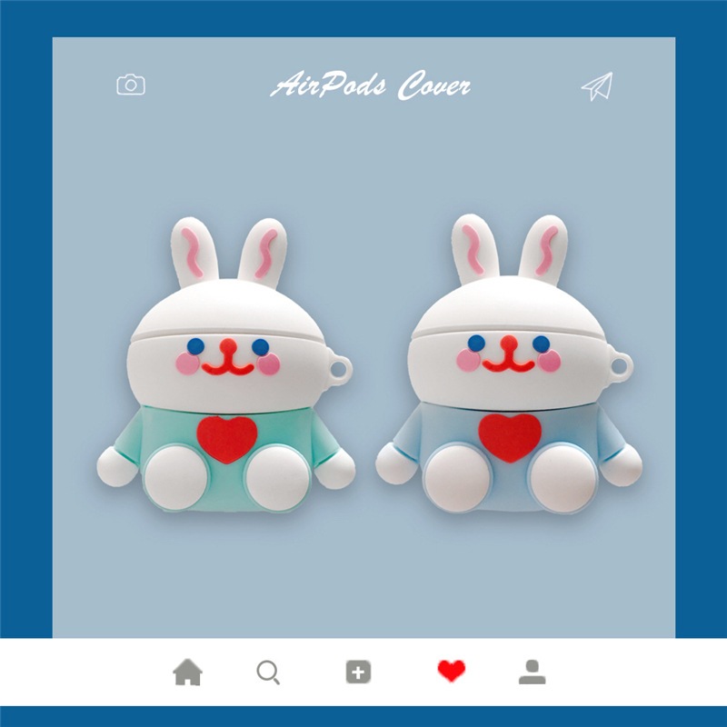 Airpods 保護カバー 漫画のウサギ アップル イヤホン カバー シリコン 日本との Airpo Kandyriversedge Com