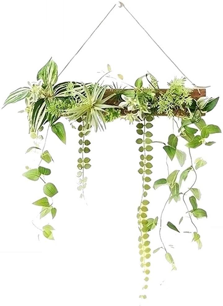 ウォールグリーン 壁掛け フェイク 50cmx40cm フック付き フェイクグリーン 観葉植物 木( 壁掛け 木)