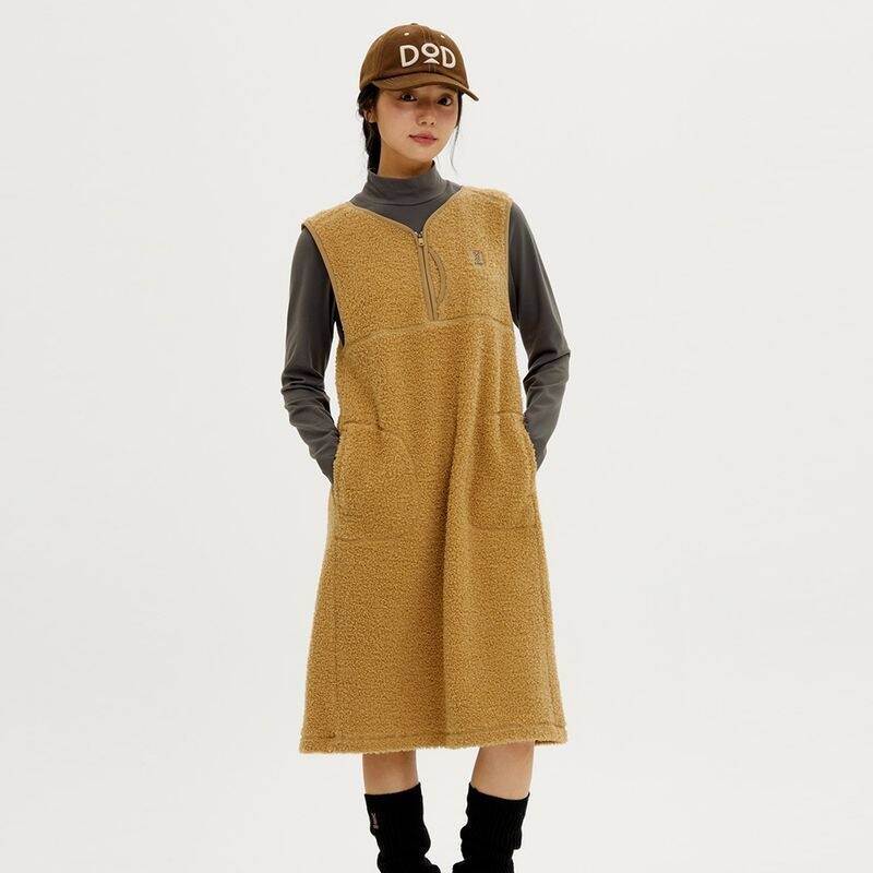 DOD レディース）フリース ノースリーブワンピース（TAN） A5422SOP03TAN 423863