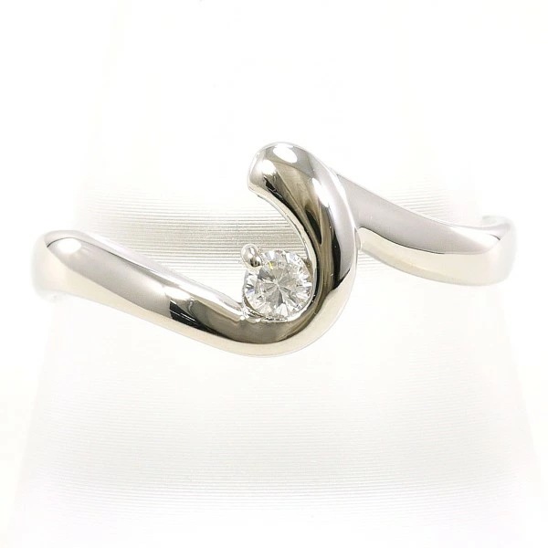 PT900 プラチナ リング 指輪 21.5号 ダイヤ 約0.1ct ジュエリー 中古