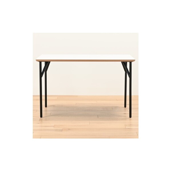 光製作所 アリカ ダイニングテーブル120 メラミン天板WH スチール脚BK メーカー直送