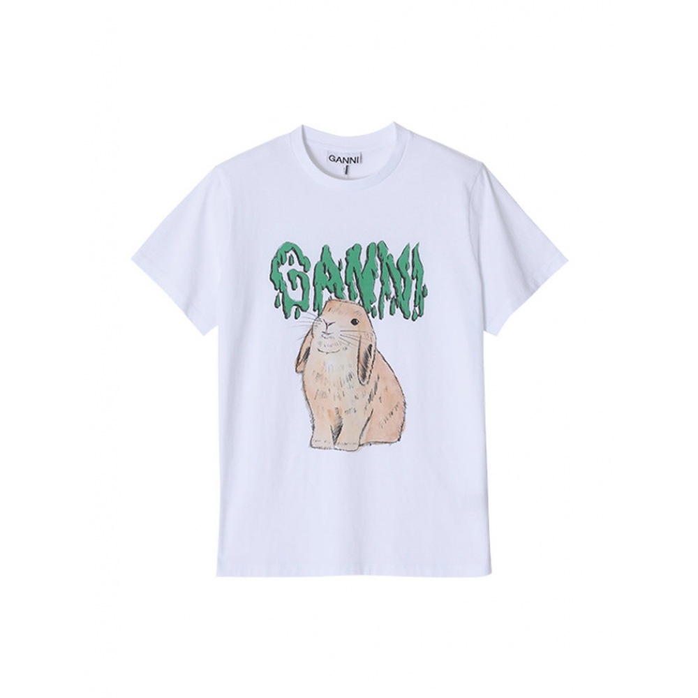 GANI ショートスリーブ T2778 151 バニーロゴプリントレディースショートスリーブ T シャツ即日発送