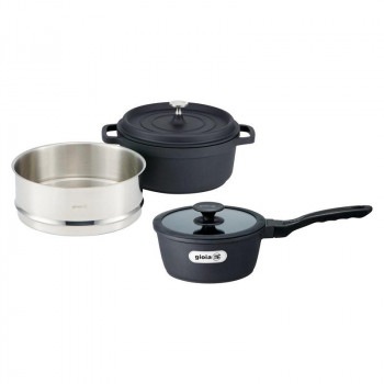 ジョイア ソースパン＆蒸し器セット XC-24BK-KSS 5505-031