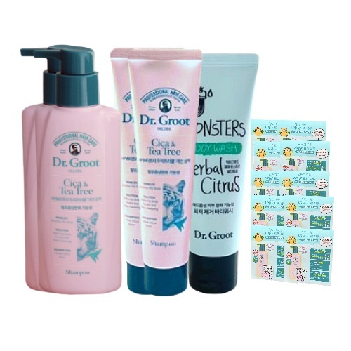 シカティツリーシャンプー300ml 2個+100ml 2個+6ml 10個+ハーバルボディウォッシュ75ml