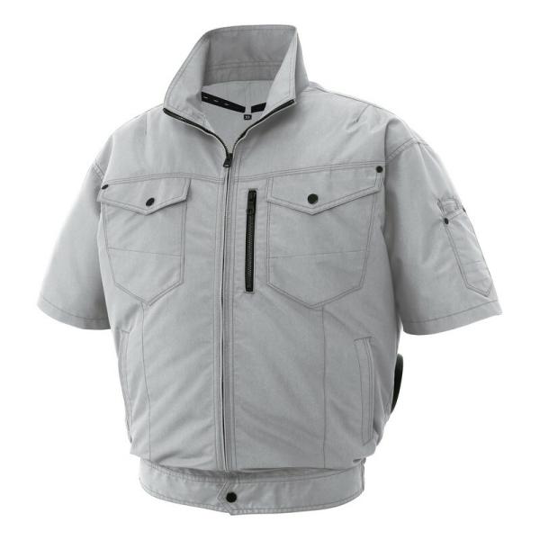 SUN－S 空調風神服 半袖ブルゾン KF95150シルバーL ワークサポート サポート用品 電動ファン用ウエア