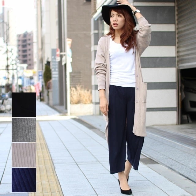 激安販売！大きいサイズ レディース リブ編み コットンニット ロングカーディガン ポケット付き コットン100% 綿100% ロング丈 ビッグサイズ オーバーサイズ 長袖 韓国ファッション M L L