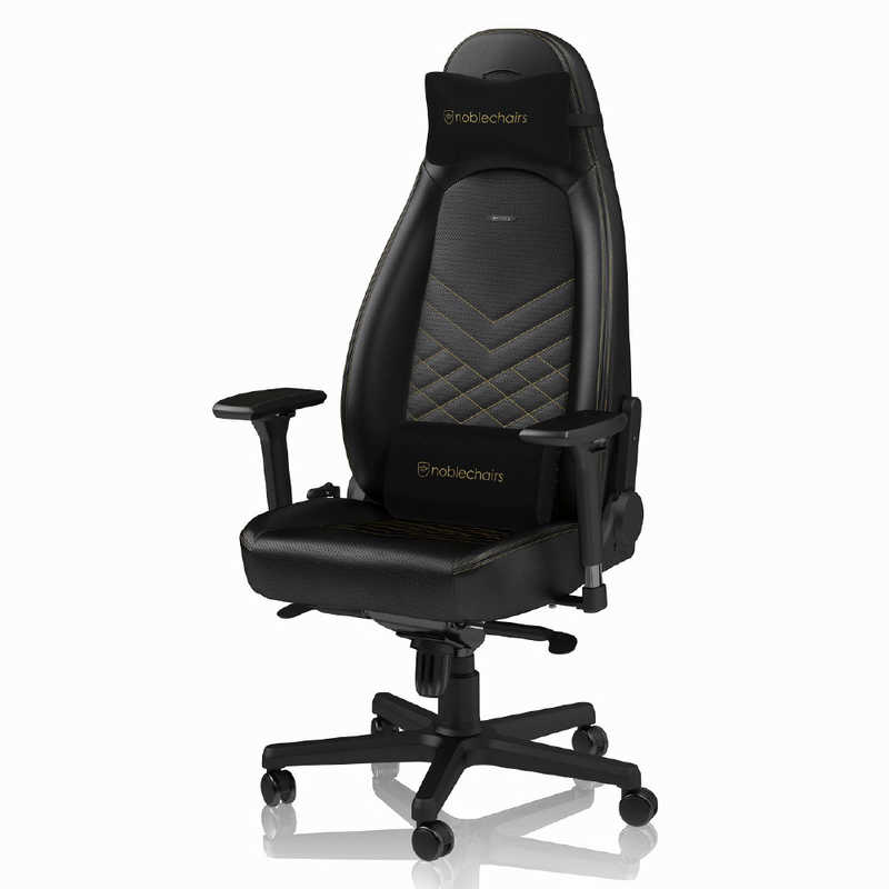 NOBLECHAIRS　ゲーミングチェア (ヘッドレスト ランバーサポート付) ゴールド　NBL-ICN-PU-GOL-SGL