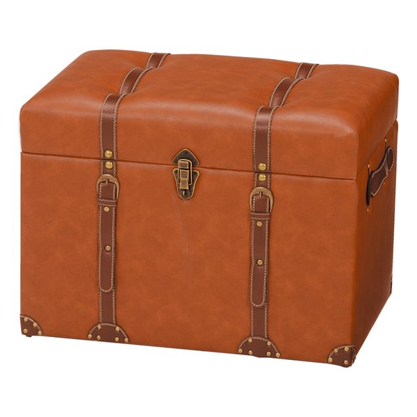 チェスター 収納スツール ライトブラウン・幅60×奥行40×高さ46cm MC-6001LBR