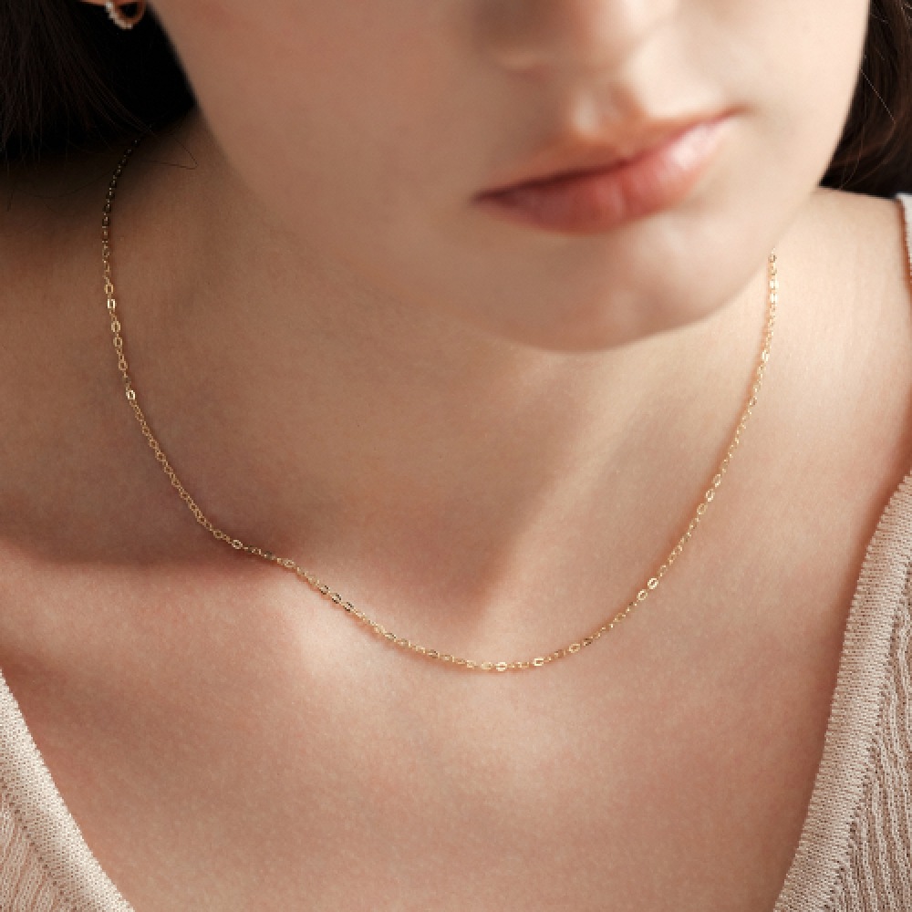 LUNNE 14k ルーメンホローチェーンネックレス 14K ゴールド #LHN14