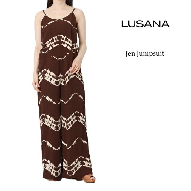 LUSANA ルサナ ジャンプスーツ ワンピース レディース 26SS レーヨン100% フレア 冷感 涼し気 袖 26SS リゾート