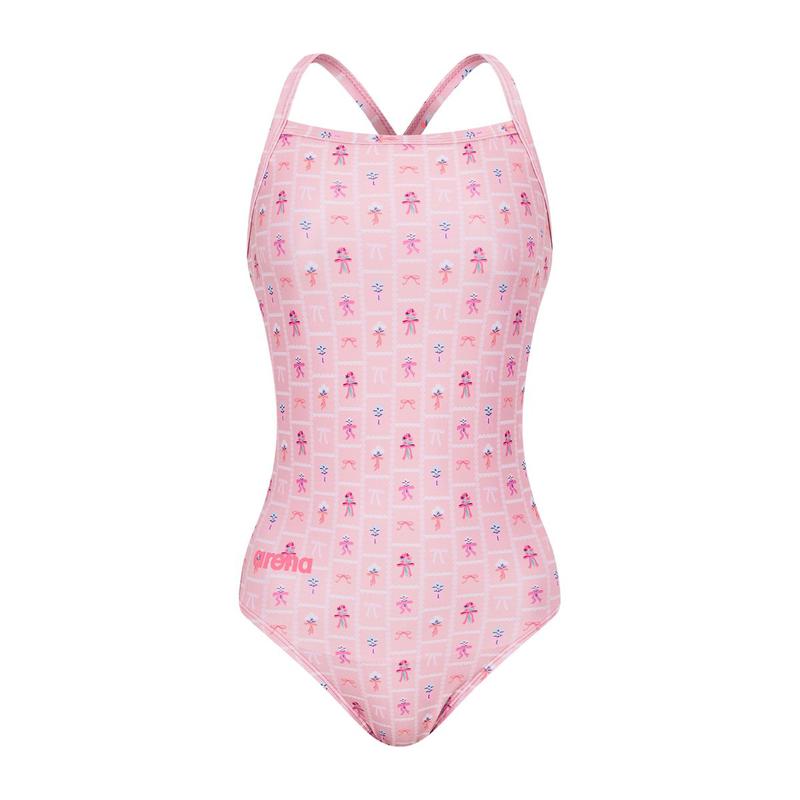 女性用一般ワンピース屋内水着（ブラカップ別売）（フラワーパズル）（A5FL1PL44）COR
