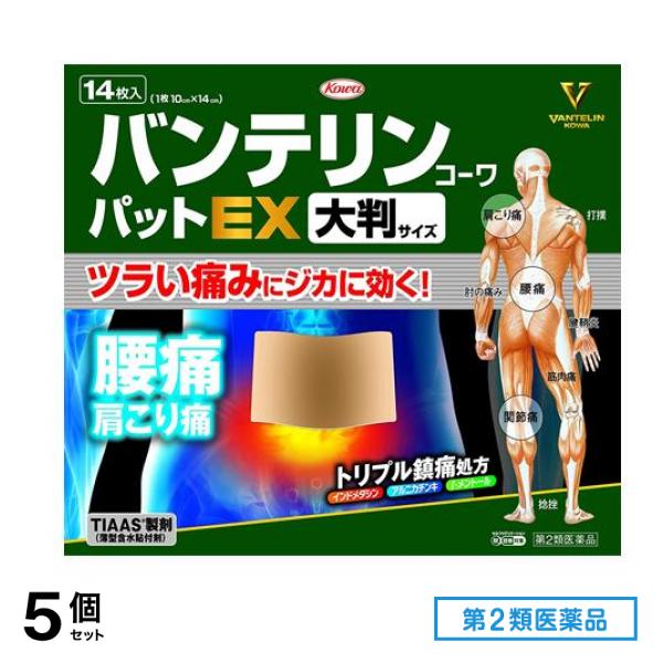 第２類医薬品 コーワパットEX 大判サイズ(10×14cm) 14枚 5個セット