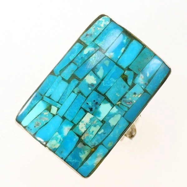 シルバー リング 指輪 9.5号 ターコイズ ジュエリー 中古