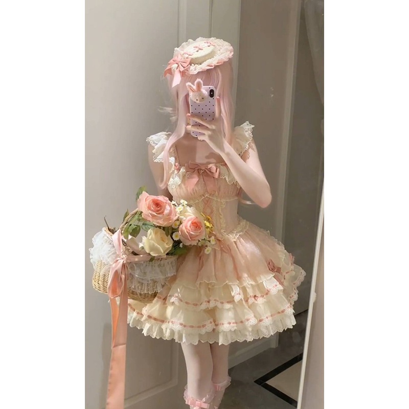 コスプレドレスロリータスカートワンピースピンクが可愛いバレエケーキスカートドレス ロリータ ロリータ Jsk998