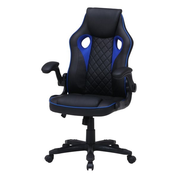 ゲーミングチェア シグナル ブラック/ブルー YF-0291B