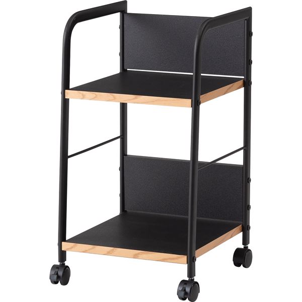 デスクワゴン 収納ワゴン 約幅32.5×奥行34×高さ60cm ブラック オープンタイプ 袖机 マルチワゴン 収納家具