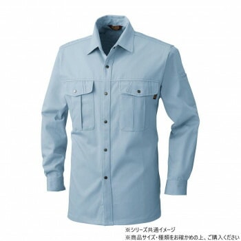 桑和 5335 長袖シャツ 6Lサイズ モスグリーン（107）