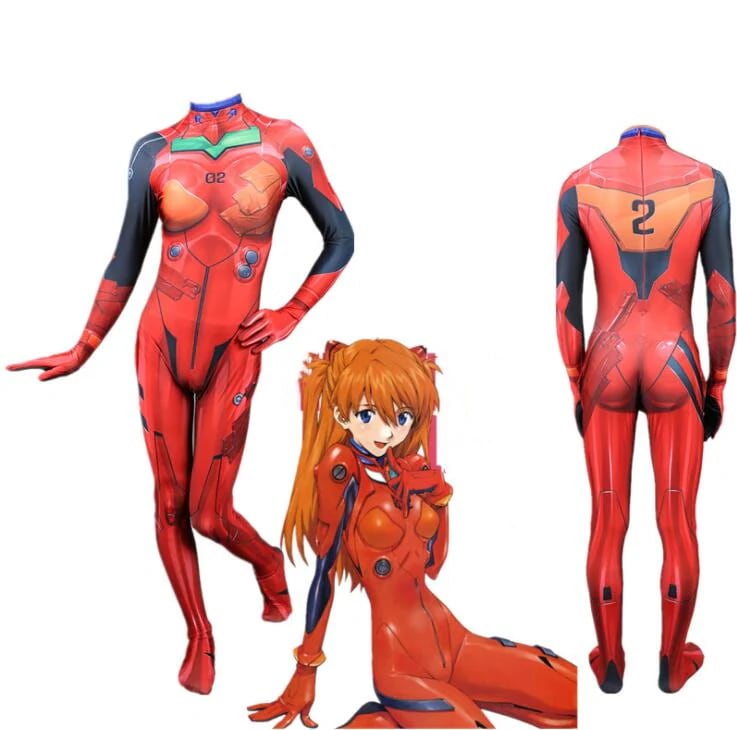 新世紀エヴァンゲリオン惣流アスカラングレー 戦闘服 コスプレ 衣装全身タイツ