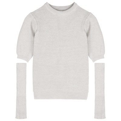 セット セーター ＋アームウォーマー パフスリーブ 襟付き デザイン 美ライン 2way 伸縮性 ニット お得 かわいい 大人可愛い きれいめ シンプル カジュアル 大人 上品 おしゃれ お洒落