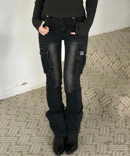 【送料無料】MUCENT ムセント / LUBEL BOOTS CUT CARGO DENIM PANTS デニムパンツ