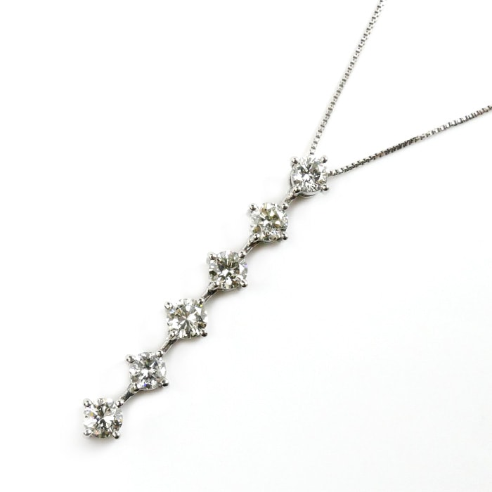 Pt900/K18WG ダイヤ ネックレス ダイヤモンド1.94ct 6.5g 40cm 6  