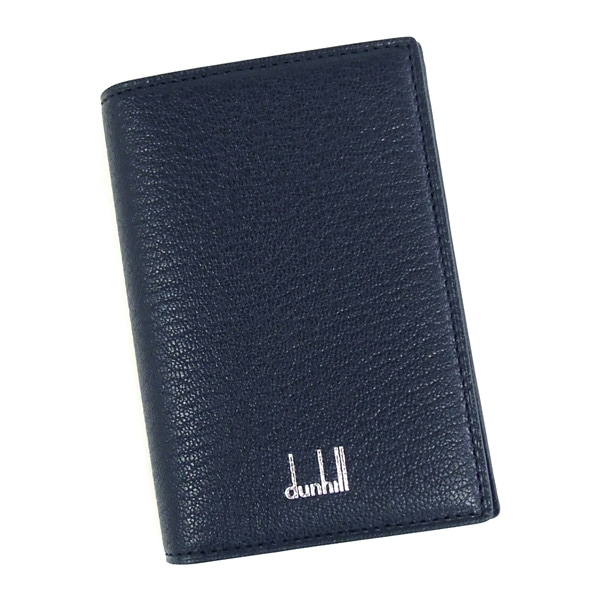 dunhill 20F2475GS410 ダンヒル デューク ファインレザー コレクション 名刺入 ゴートスキンレザー ネイビー/シルバー